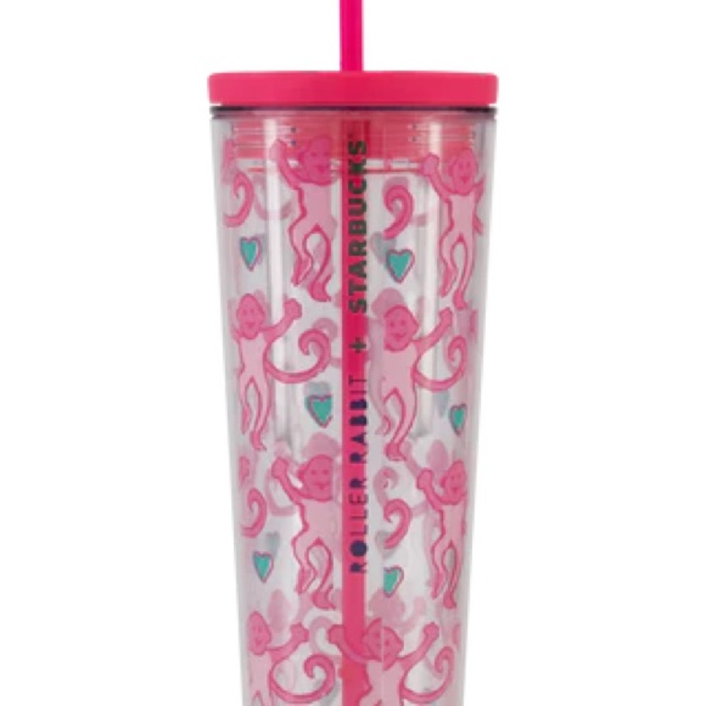 Starbucks Roller Rabbit X Pink Monkey 24 oz Tumbler